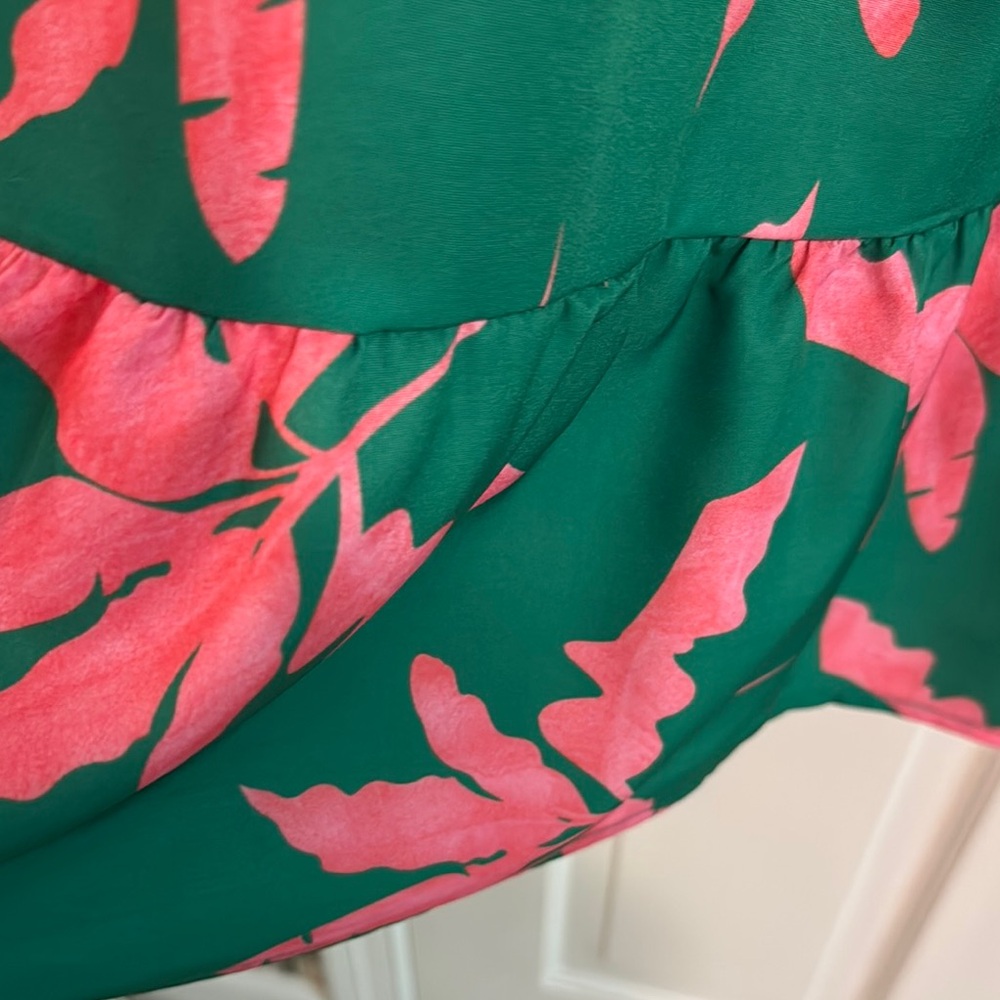 Green and Pink Floral Midi Dress - Picture 8 of 10
